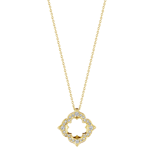 Verragio Yellow Gold Victorian Open Diamond Pendant - Diamond Pendants