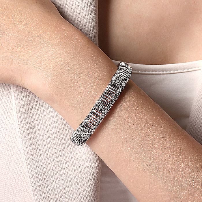 Gabriel & Co Yellow Gold Diamond Rope Bangle