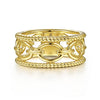 Gabriel & Co Yellow Gold Chain Link Ring with Twisted Rope Frame