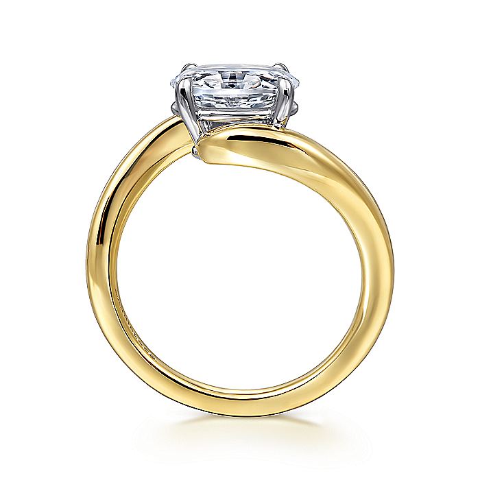 Gabriel & Co Yellow Gold Oval Semi-Mount Engagement Ring