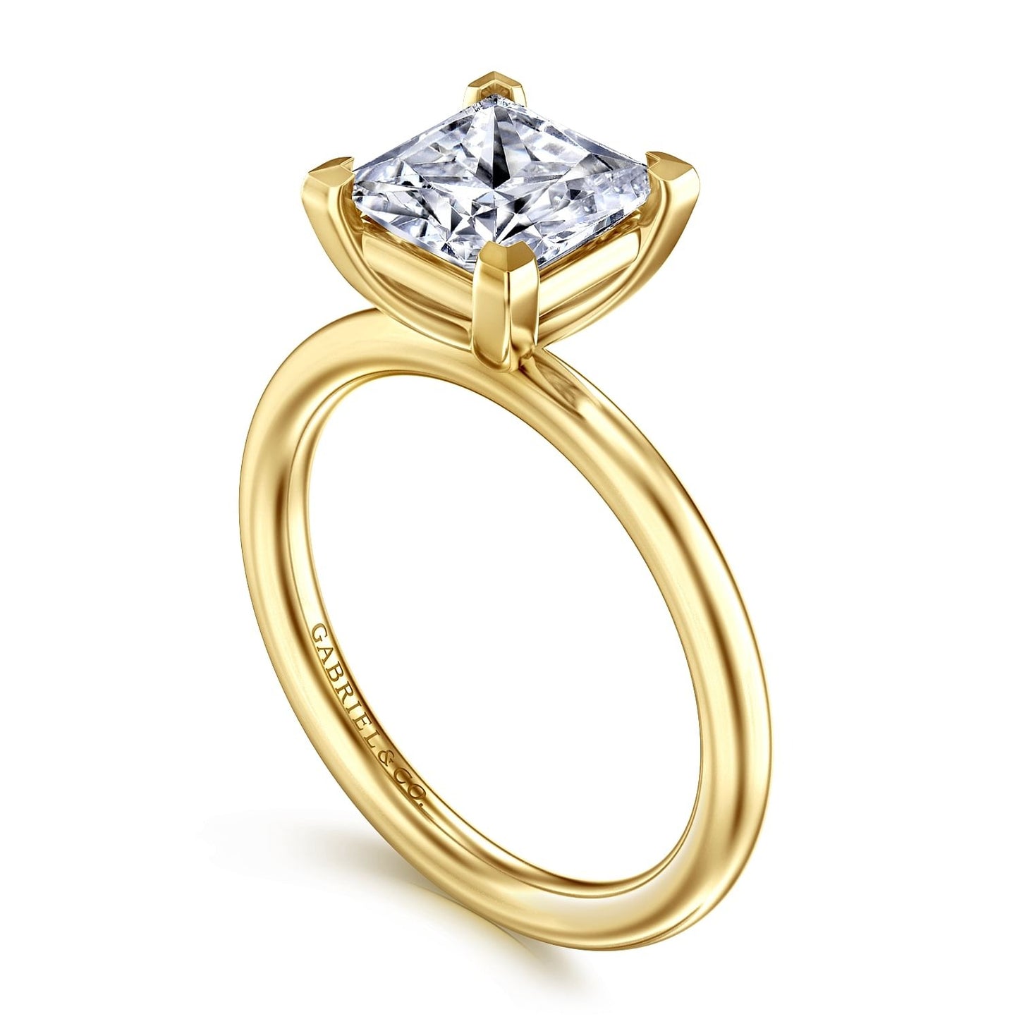 Gabriel & Co. Princess Cut Semi-Mount Ring - Gold Remounts