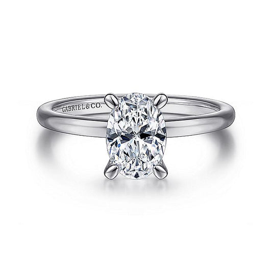 Gabriel & Co White Gold Oval Engagement Ring Mounting