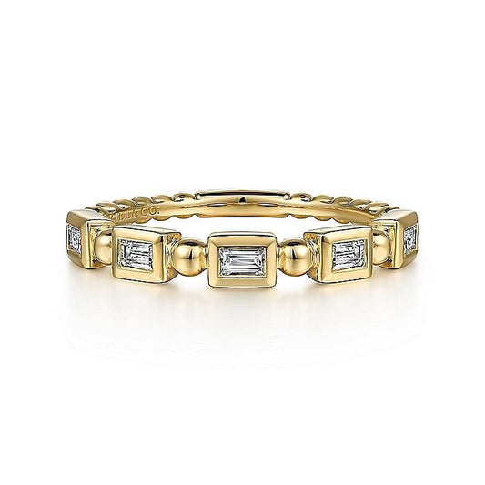 Gabriel & Co Yellow Gold Diamond Geometric Ring - Diamond Fashion Rings - Women's