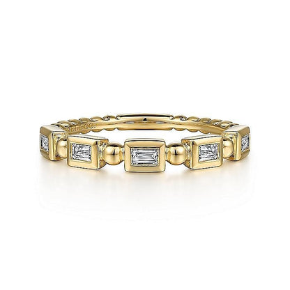 Gabriel & Co Yellow Gold Diamond Geometric Ring