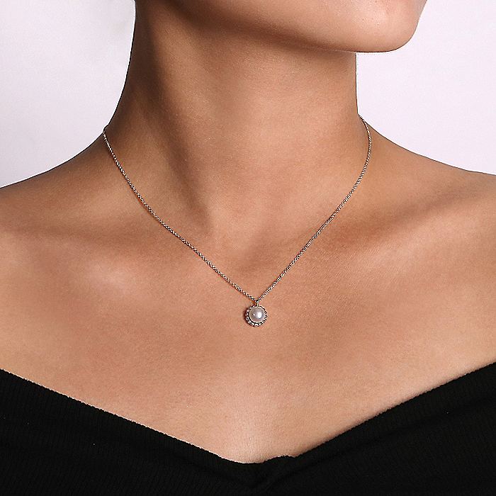 Gabriel & Co Silver Bujukan Pearl Pendant Necklace