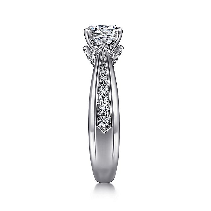 Gabriel & Co. 14 Karat White Gold Diamond Semi-Mount Engagement Ring - Diamond Semi-Mount Rings