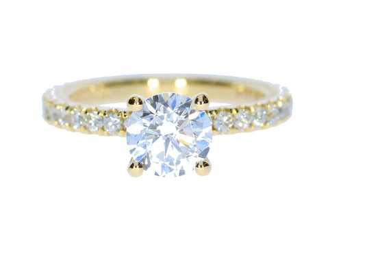 Ladies Verragio Tradition Collection 14 Karat Yellow Gold Diamond Semi-Mount Engagement Ring - Diamond Semi-Mount Rings