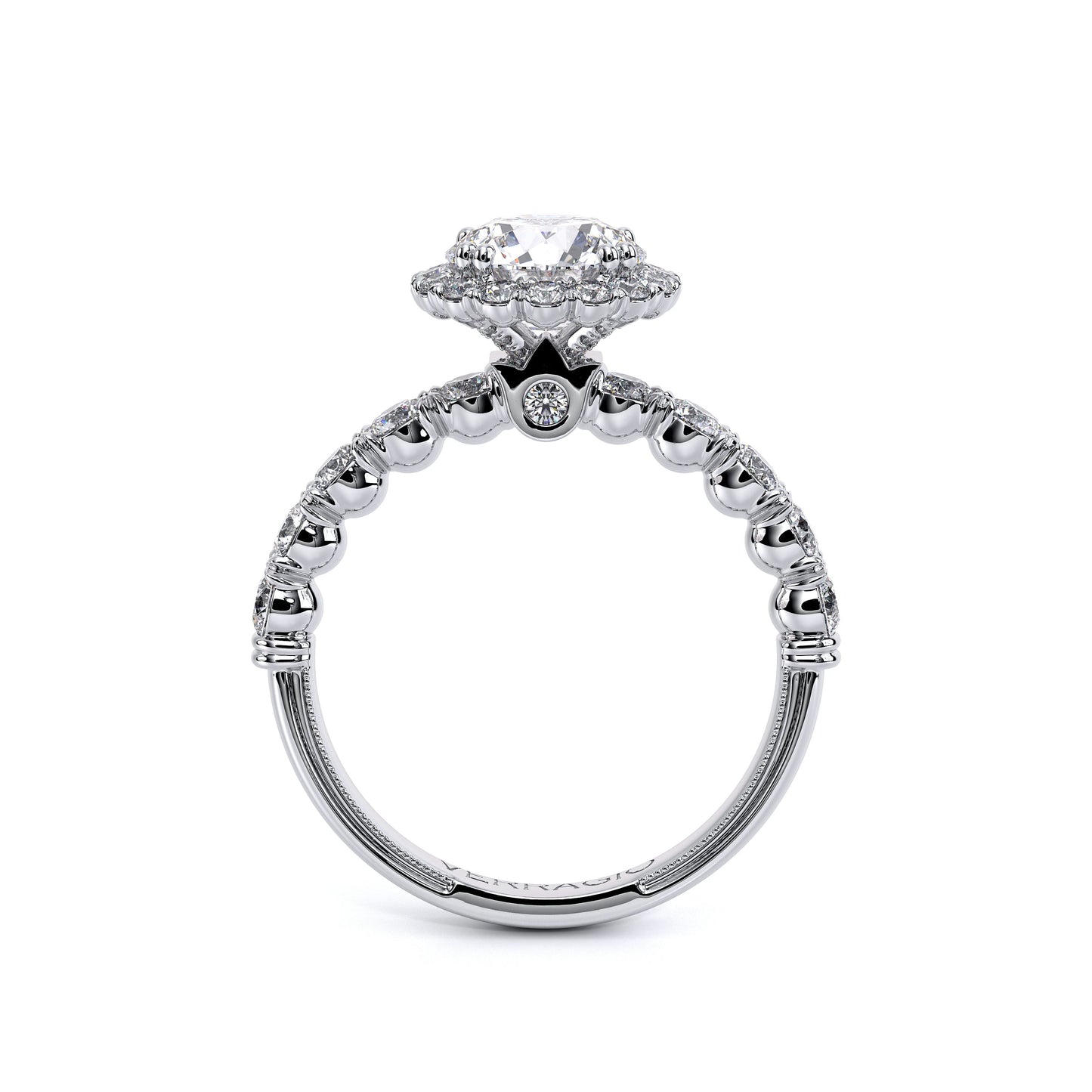 Verragio Renaissance Collection White Gold Halo Semi-Mount Engagement Ring - Diamond Semi-Mount Rings