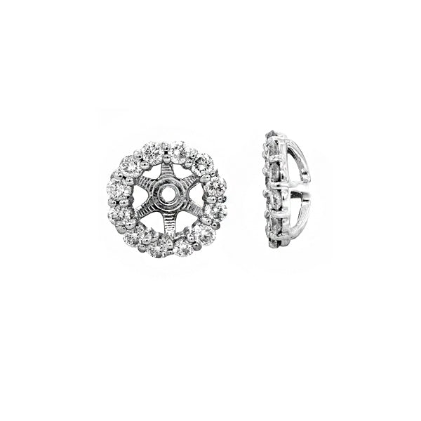 Ladies White Gold Halo Earring Enhancers