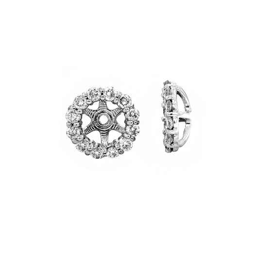 Ladies White Gold Halo Earring Enhancers