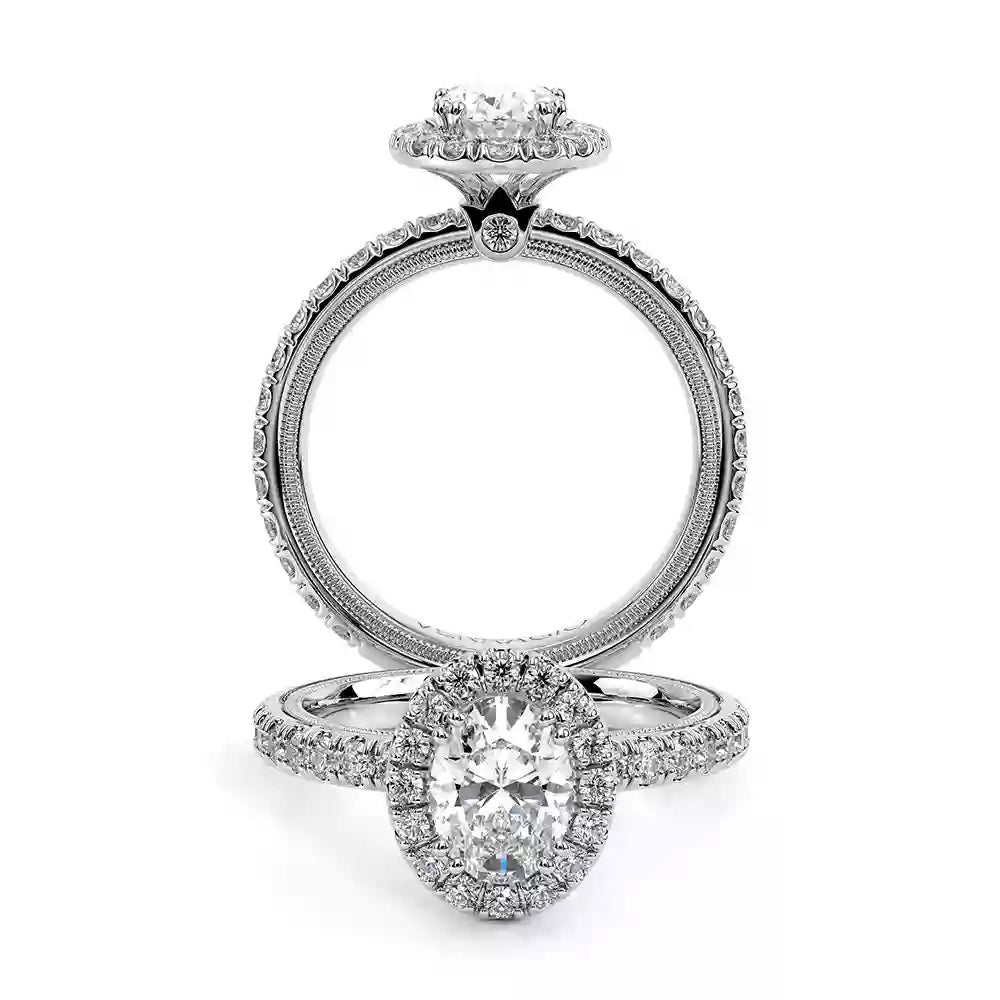 Verragio Tradition Collection White Gold Oval Halo Semi-Mount Engagement Ring