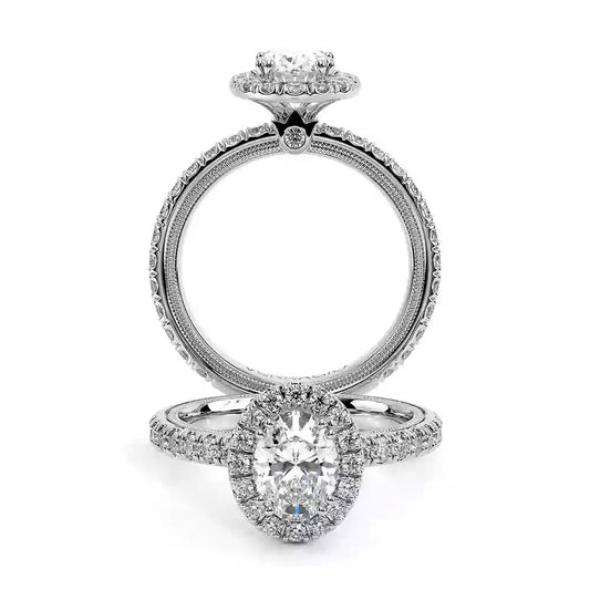 Verragio Tradition Collection White Gold Oval Halo Semi-Mount Engagement Ring