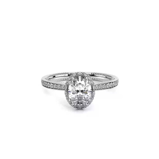 Verragio Renaissance White Gold Oval Halo Semi-Mount Engagement Ring - Diamond Semi-Mount Rings