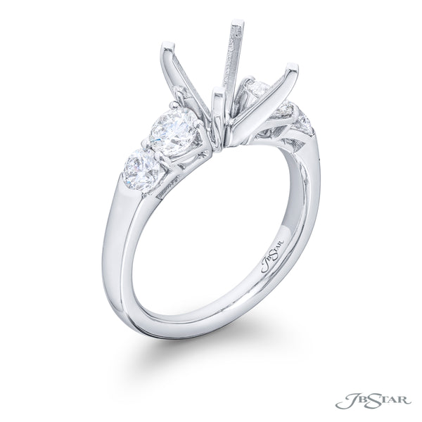 JB Star Platinum Five Stone Diamond Semi-Mount Engagement Ring