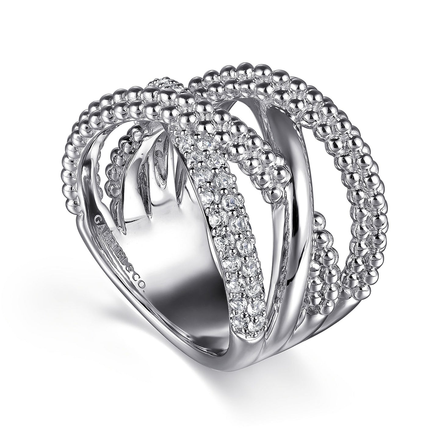 Gabriel & Co. Sterling Silver and White Sapphire Ring