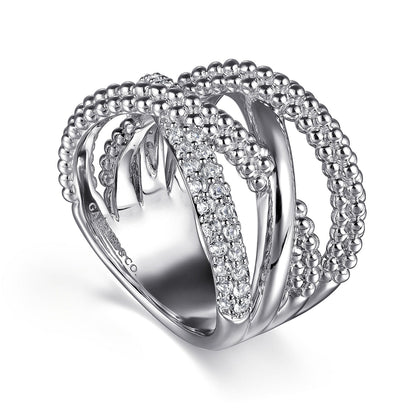 Gabriel & Co. Sterling Silver and White Sapphire Ring