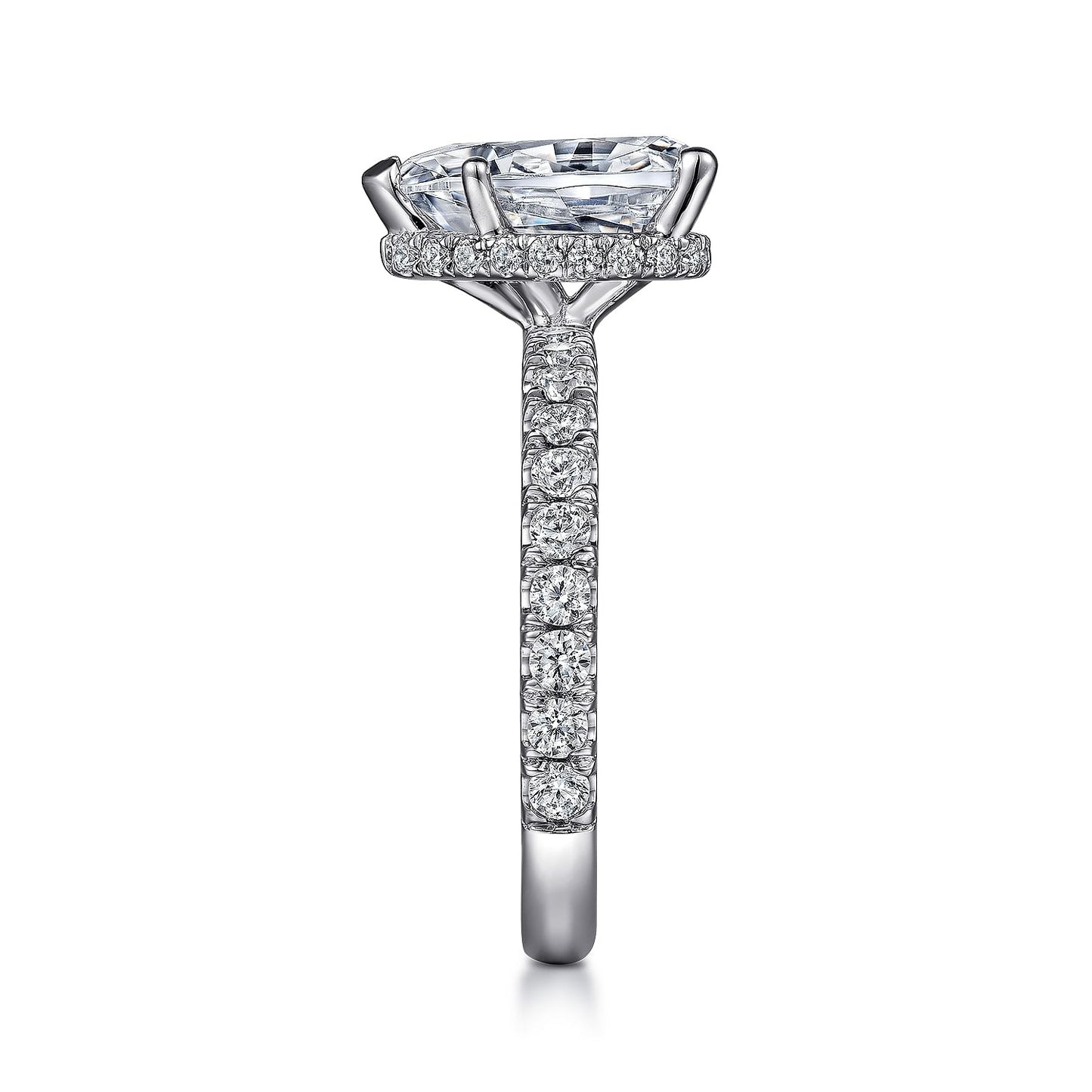 Gabriel & Co Pear Semi-Mount Engagement Ring - Diamond Semi-Mount Rings
