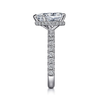 Gabriel & Co Pear Semi-Mount Engagement Ring - Diamond Semi-Mount Rings