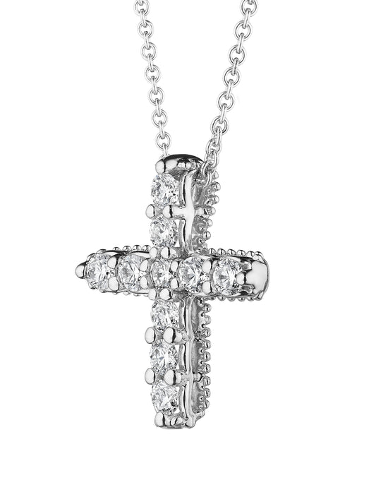 Verragio White Gold Diamond Cross Pendant - Diamond Pendants