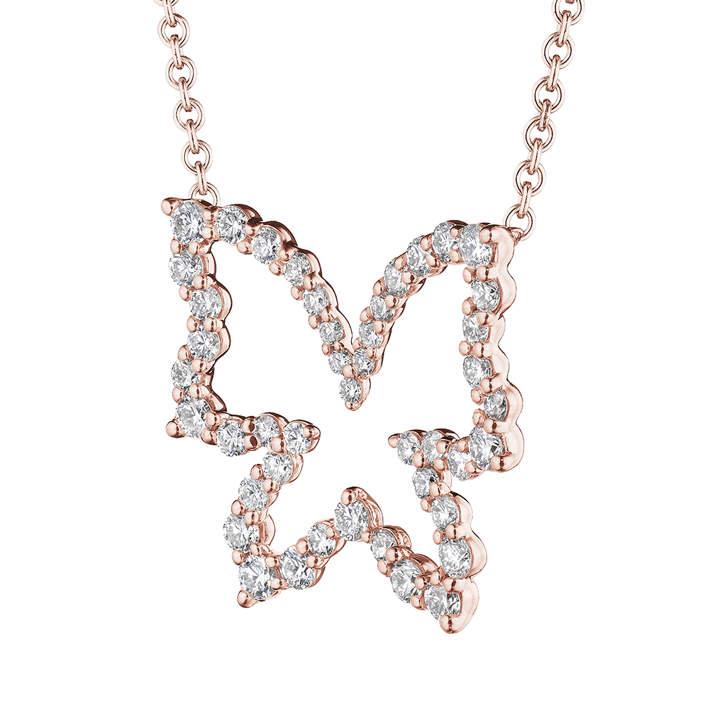Verragio Rose Gold Diamond Butterfly Pendant