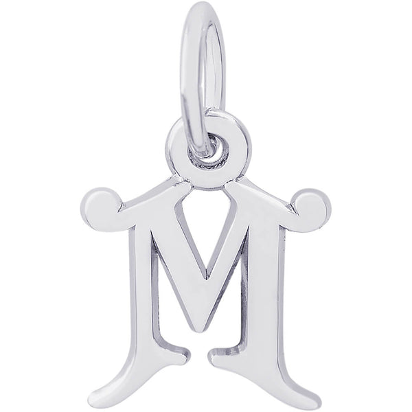 Curly Initial M Accent Charm