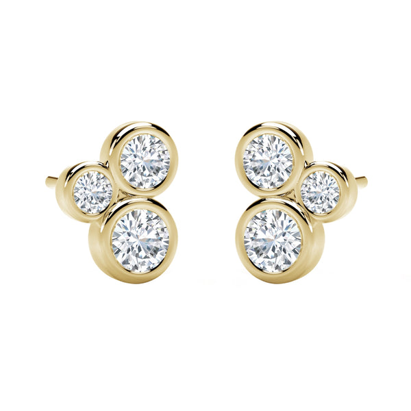 Forevermark Tribute Collection Three Stone Bezel Studs