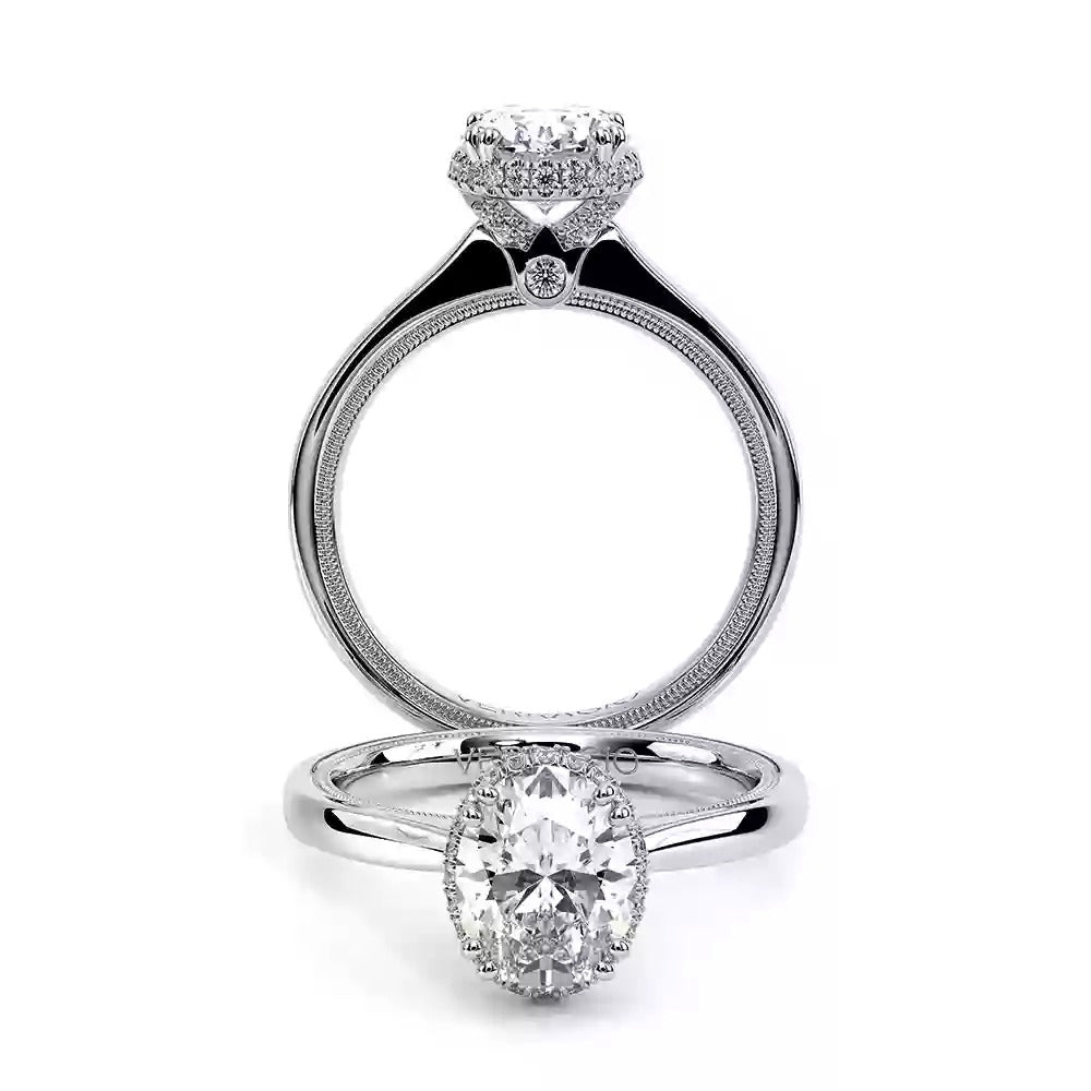 Verragio Tradition Collection White Gold Oval Hidden Halo Semi-Mount Engagement Ring