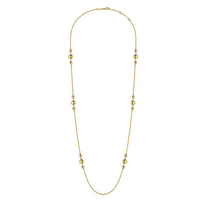 Gabriel & Co Yellow Gold Station Necklace