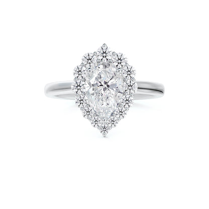 Forevermark Platinum Pear Halo Diamond Engagement Ring