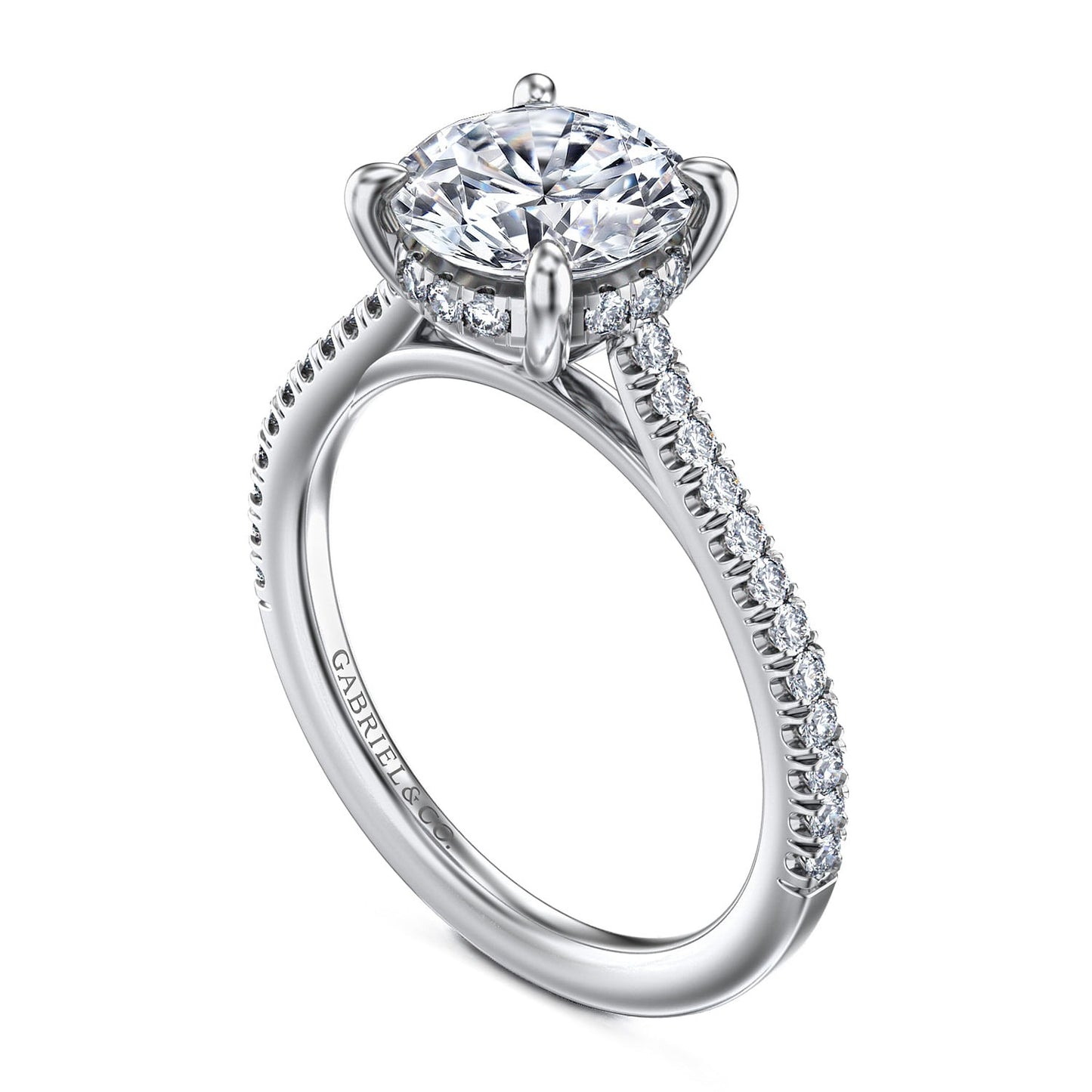 Gabriel & Co. Round Semi-Mount Engagement Ring - Diamond Semi-Mount Rings