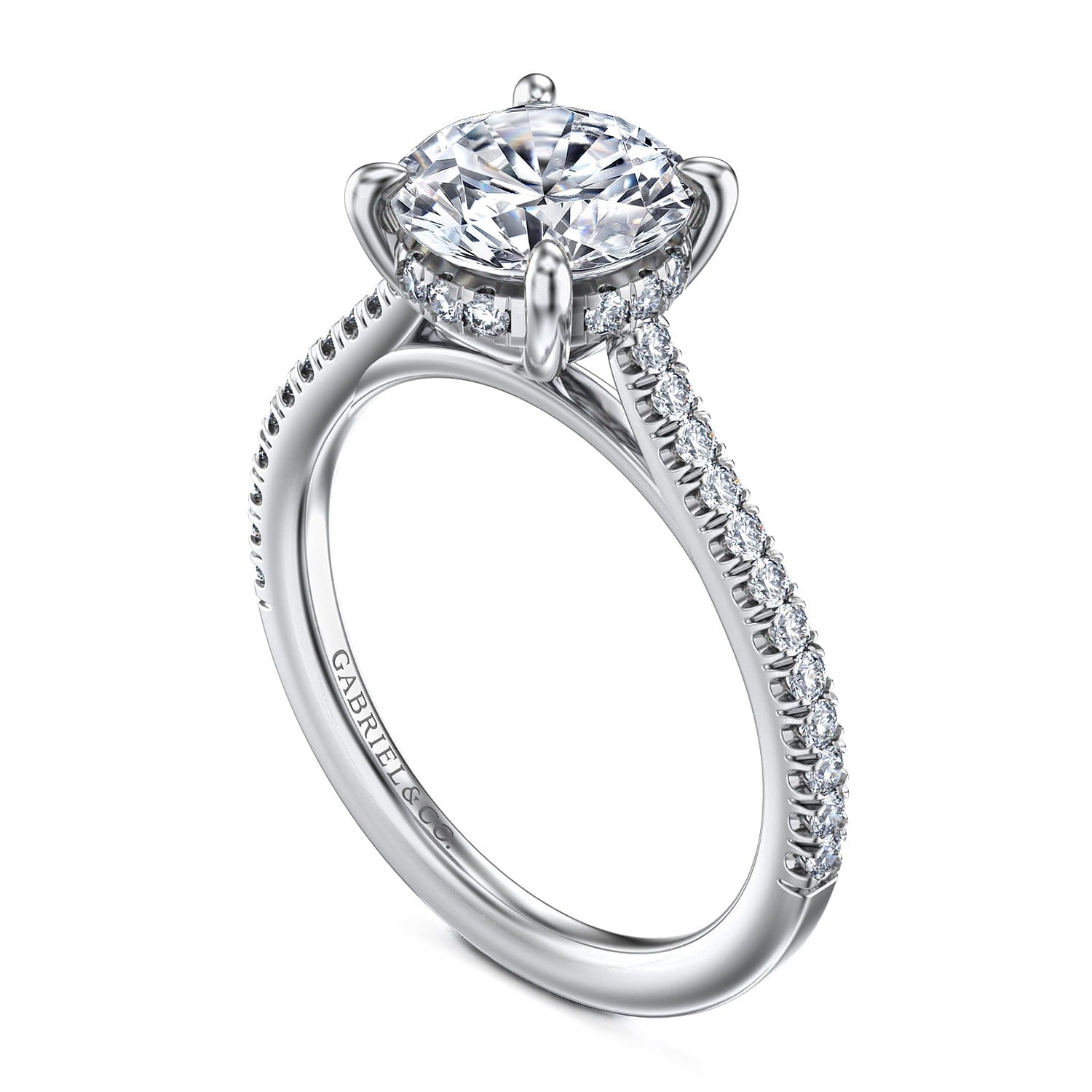 Gabriel & Co. Round Semi-Mount Engagement Ring - Diamond Semi-Mount Rings