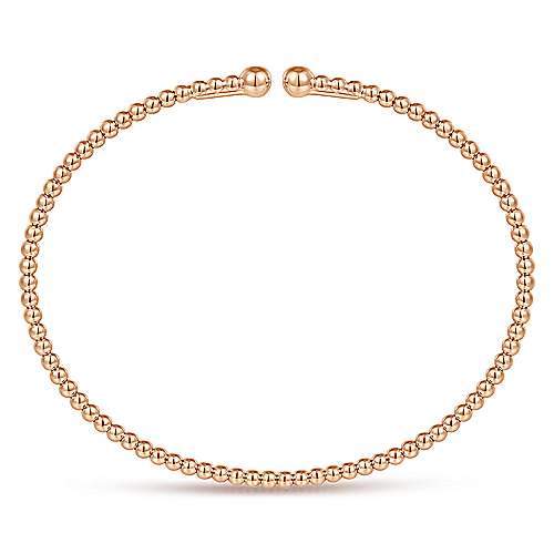 Gabriel & Co Split 14K Rose Gold Beaded Bujukan Bangle - Gold Bracelets