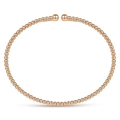Gabriel & Co Split 14K Rose Gold Beaded Bujukan Bangle - Gold Bracelets