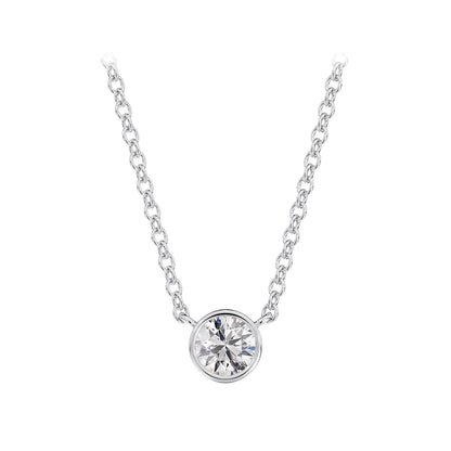 Ladies De-Beers Forevermark Tribute Collection Bezel Solitaire Pendant
