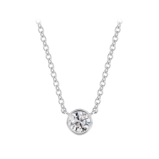 Ladies De-Beers Forevermark Tribute Collection Bezel Solitaire Pendant