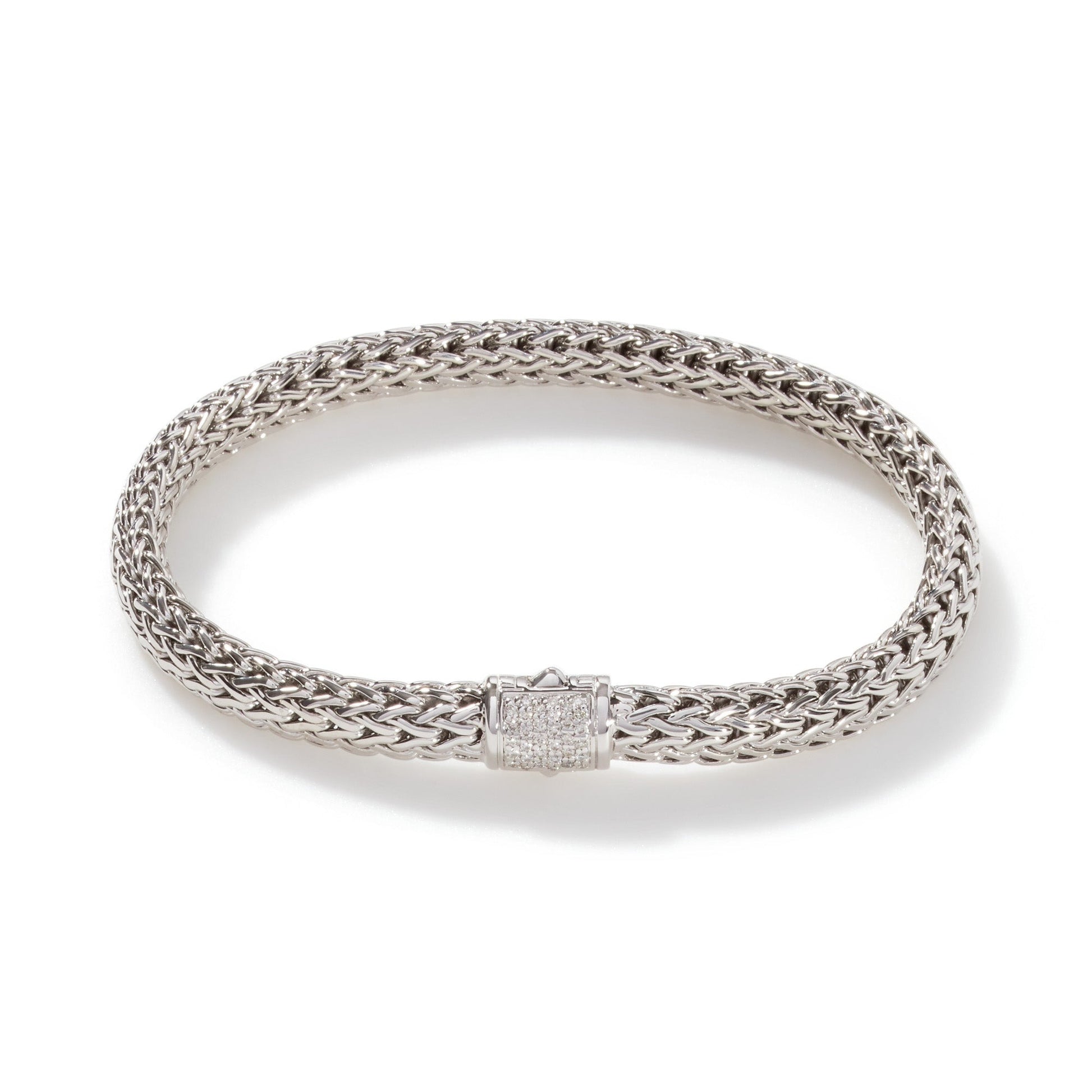 John Hardy Sterling Silver Icon Bracelet With Diamonds - Diamond Bracelets