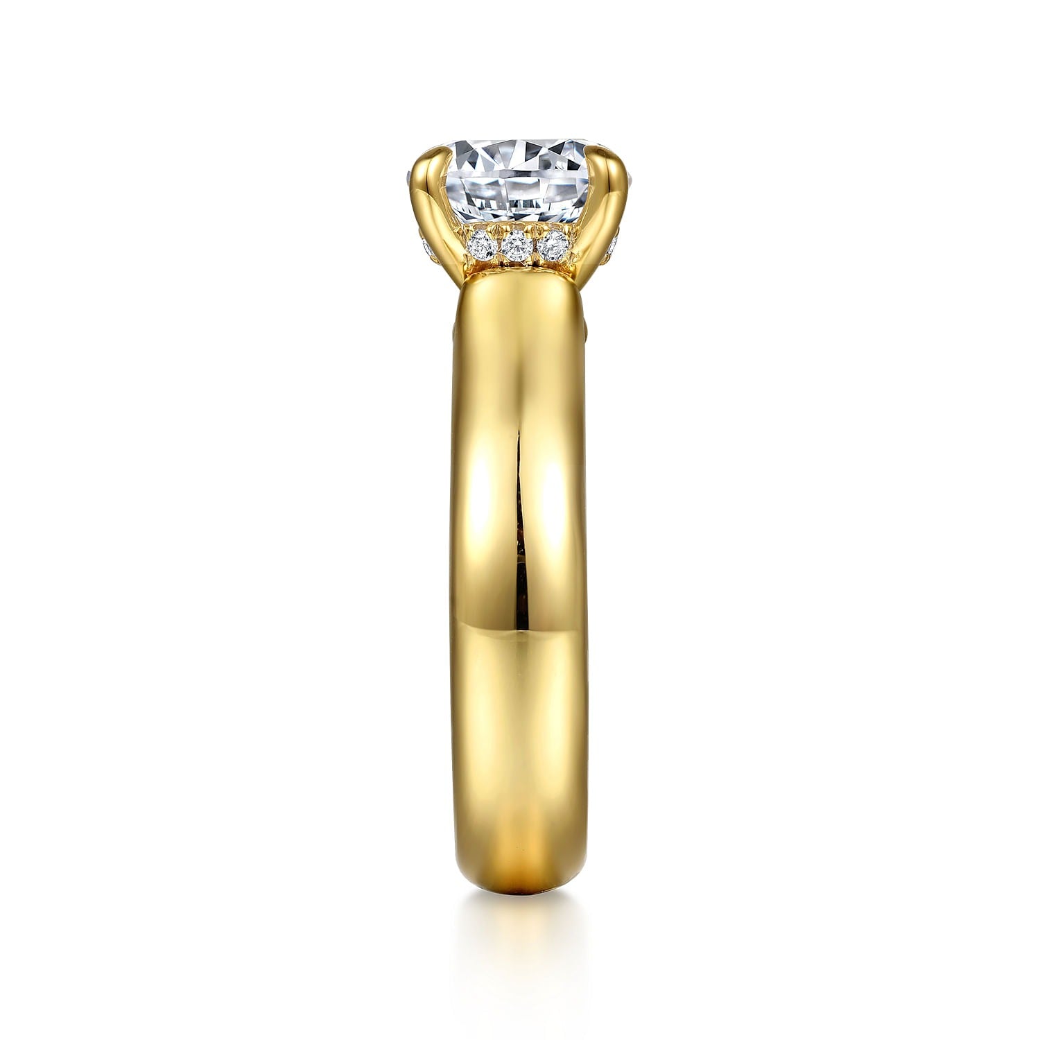 Gabriel & Co. Yellow Gold Semi-Mount Engagement Ring - Diamond Semi-Mount Rings