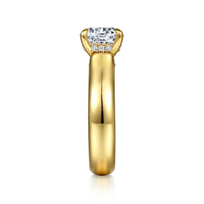 Gabriel & Co. Yellow Gold Semi-Mount Engagement Ring - Diamond Semi-Mount Rings