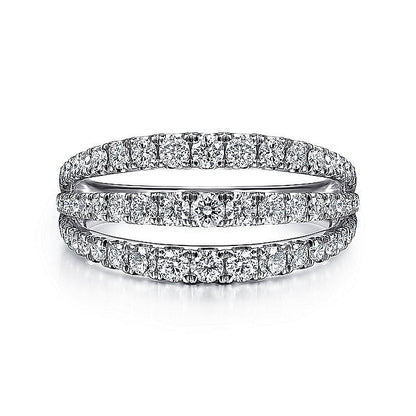 Gabriel & Co. White Gold Diamond Three Row Ring