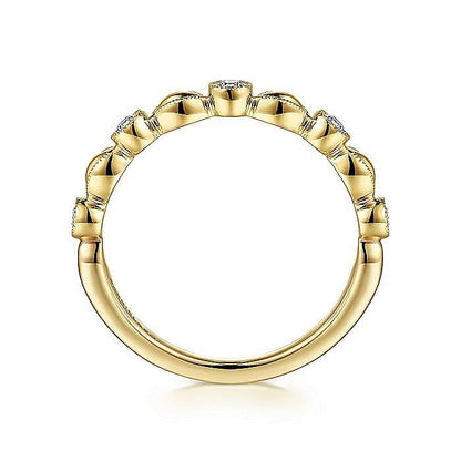 Gabriel & Co. Yellow Gold Diamond Marquise Shaped Stackable Ring