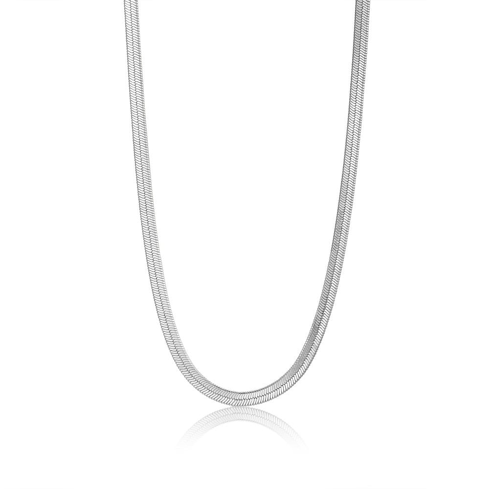 Ania Haie Sterling Silver Flat Snake Necklace - Silver Necklace