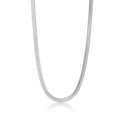 Ania Haie Sterling Silver Flat Snake Necklace - Silver Necklace