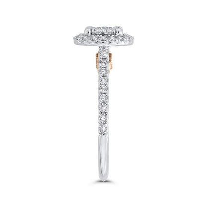 Luminous White Gold Round Halo Engagement Ring - Diamond Engagement Rings