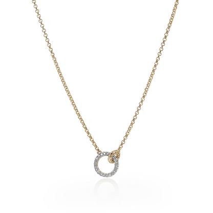 John Hardy Yellow Gold Essential Pavé Necklace