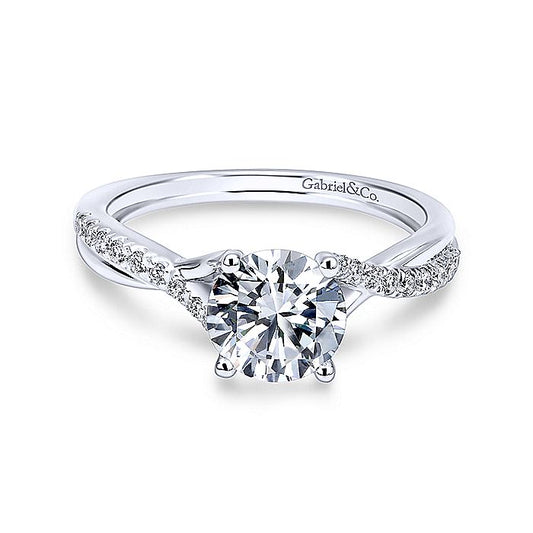 Gabriel & Co White Gold Intertwined Semi-Mount Engagement Ring - Diamond Semi-Mount Rings
