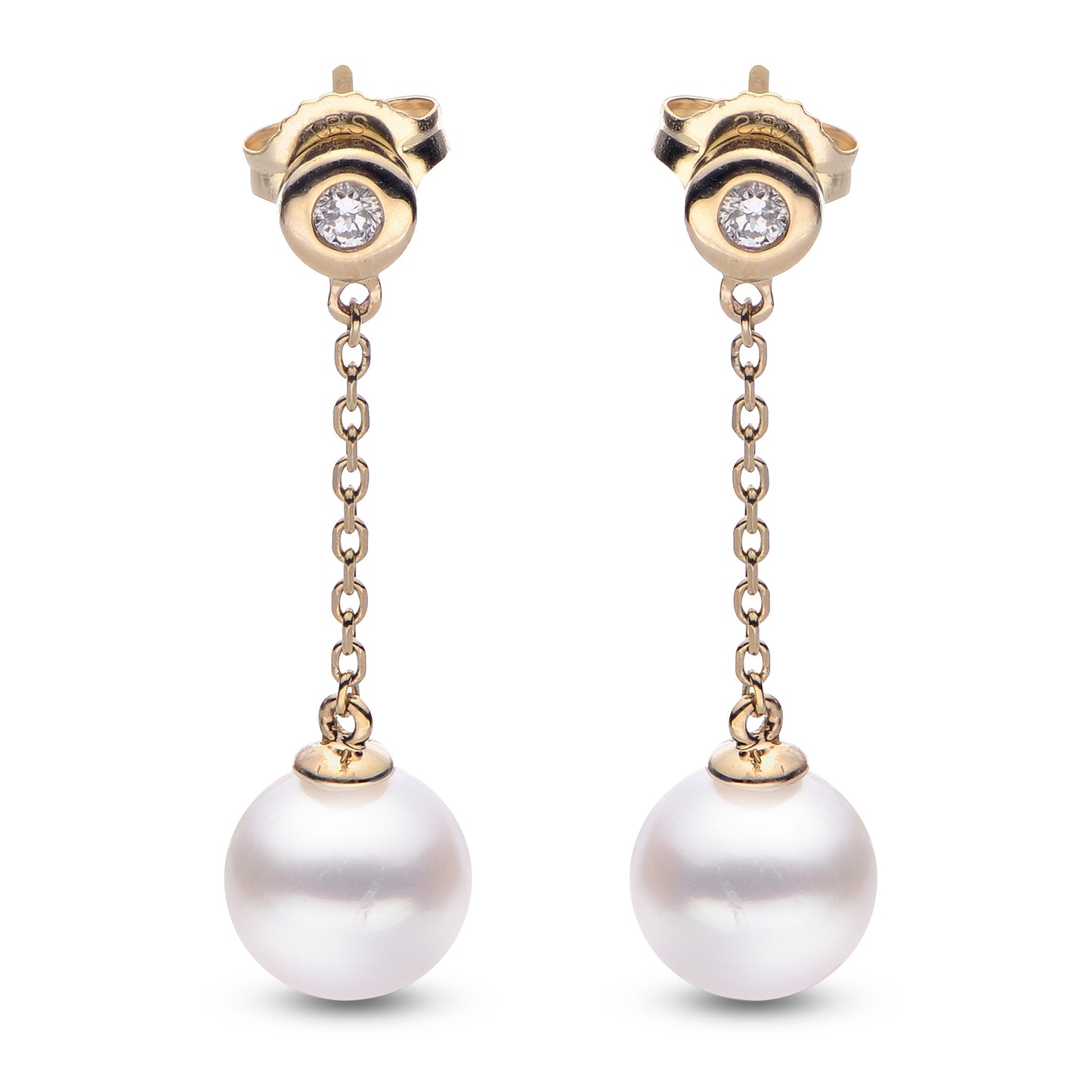 Imperial Yellow Gold Pearl & Diamond Drop Earrings