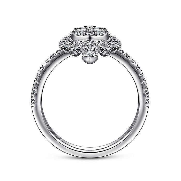 Gabriel & Co White Gold Diamond Starburst Ring