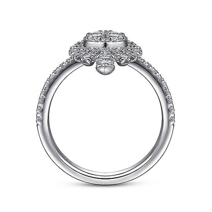 Gabriel & Co White Gold Diamond Starburst Ring