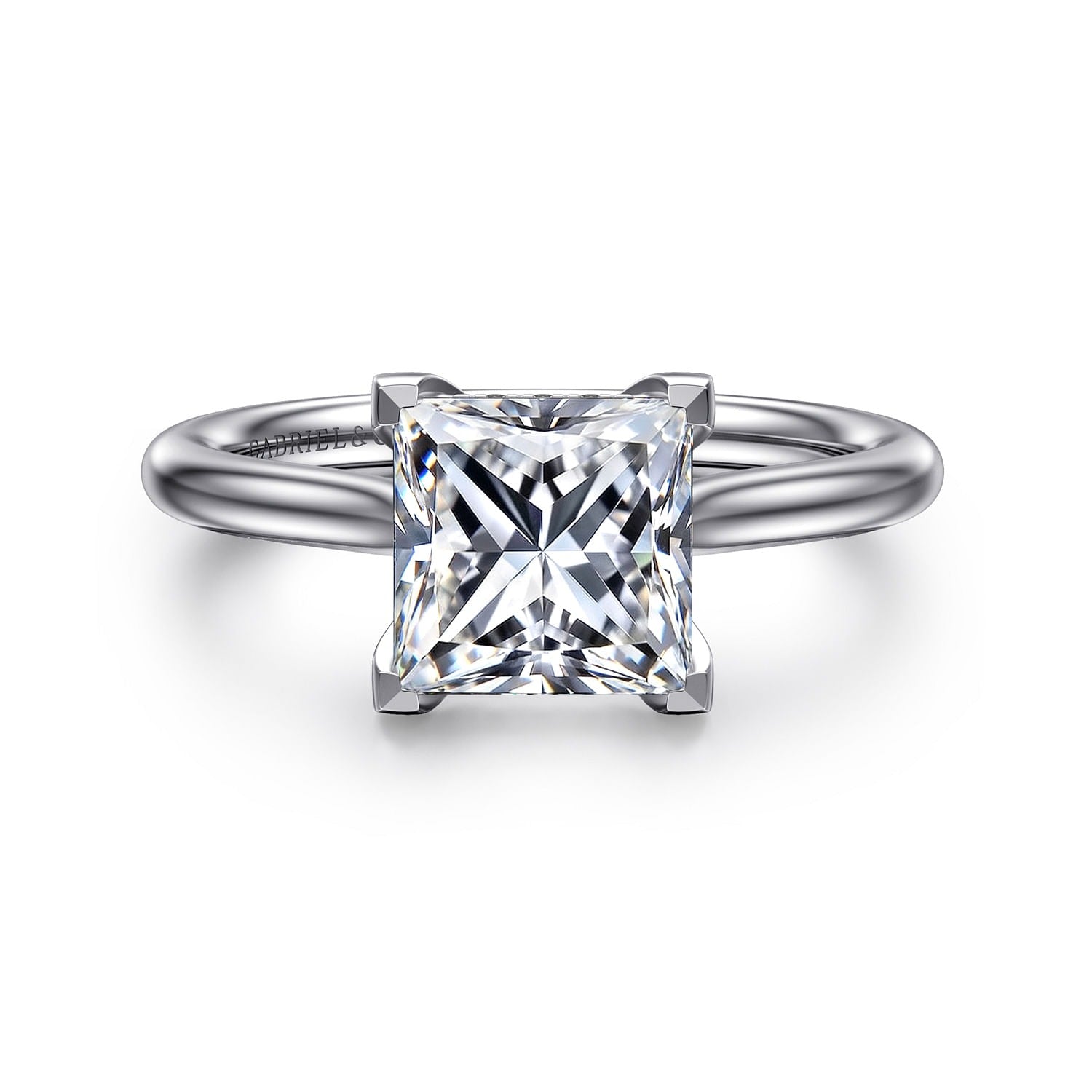 Gabriel & Co. Princess Cut Semi-Mount Engagement Ring - Diamond Semi-Mount Rings