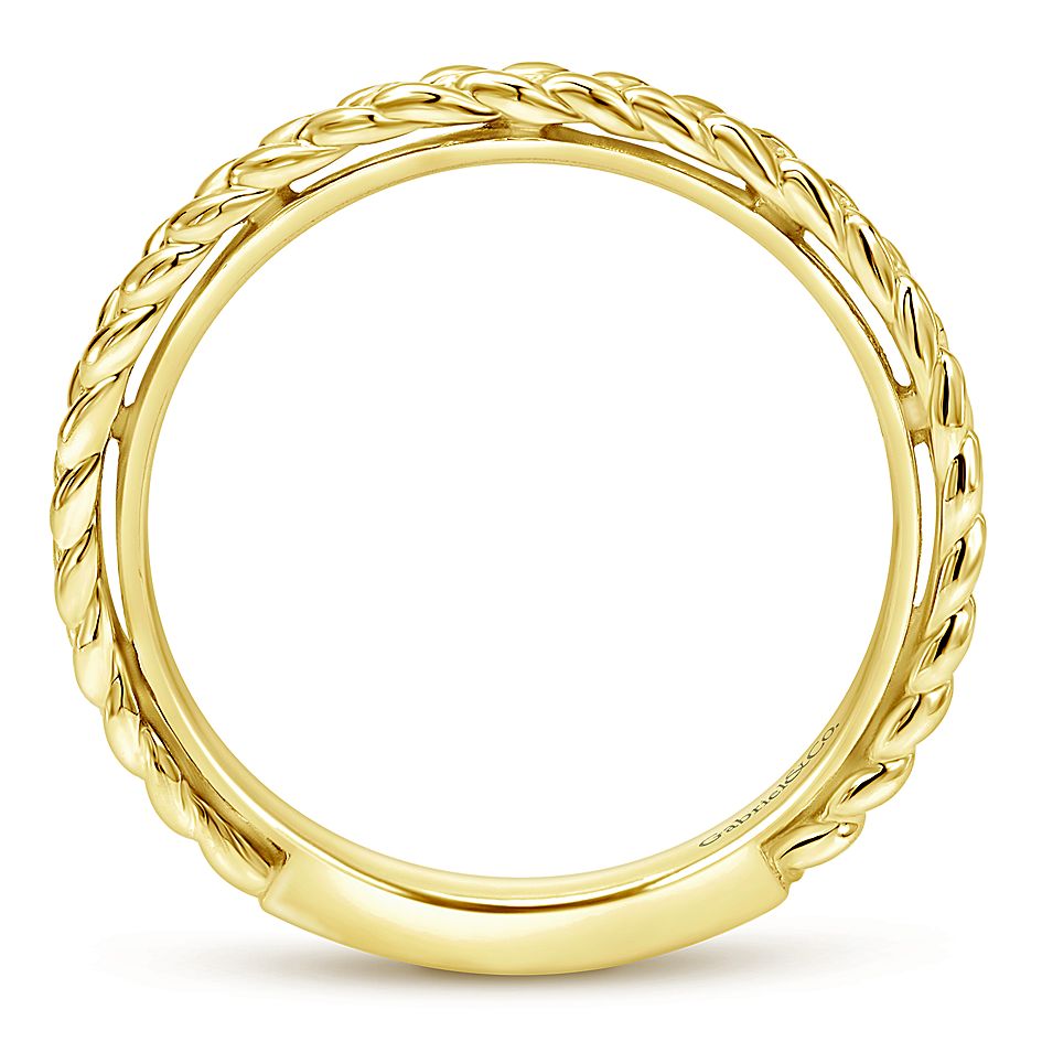 Gabriel & Co. Yellow Gold Braided Stackable Ring